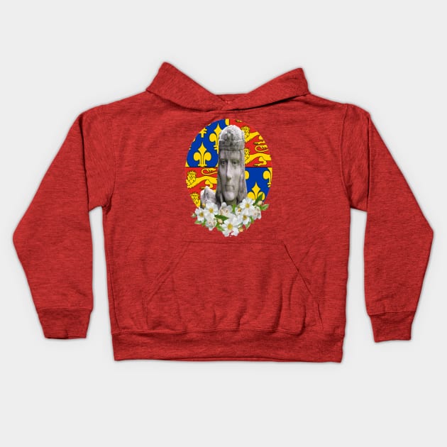 Richard III White Rose Plantagenet Coat of Arms Kids Hoodie by radiogalaxy